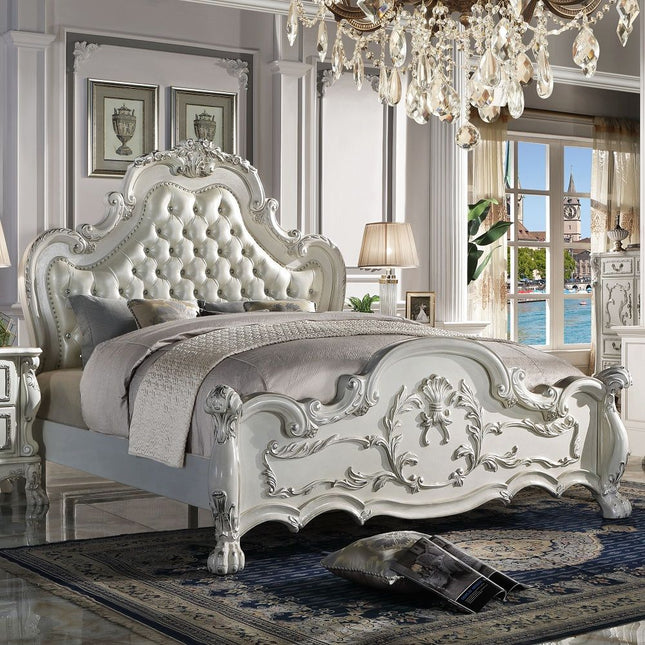 Dresden - Queen Upholstered Bed - Bone White Finish - Tony's Home Furnishings