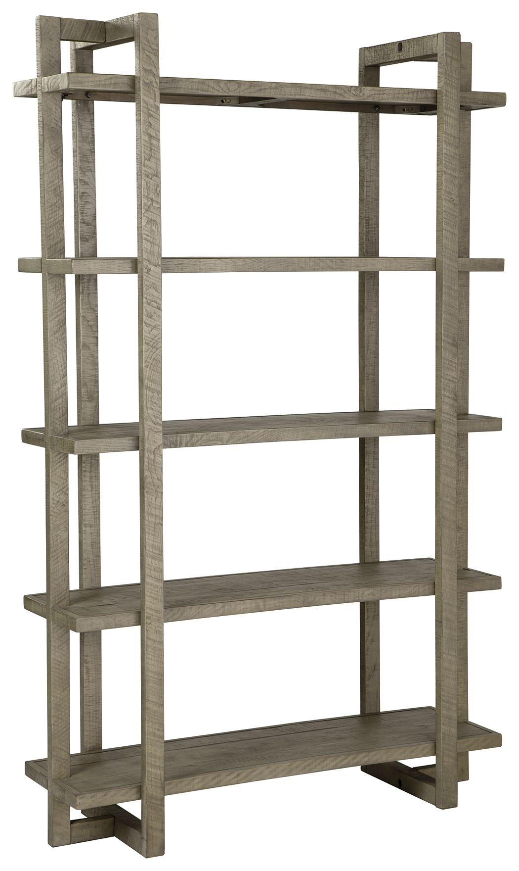 Bergton - Distressed Gray - Bookcase Tony's Home Furnishings Furniture. Beds. Dressers. Sofas.