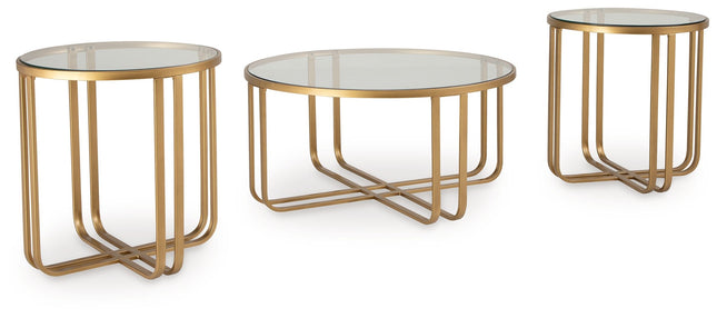 Milloton - Gold - Occasional Table Set (Set of 3) - Tony's Home Furnishings