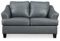 Thumbnail for Genoa - Steel - Loveseat - Leather Match - Tony's Home Furnishings
