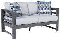 Thumbnail for Amora - Charcoal Gray - Loveseat W/Cushion Tony's Home Furnishings Furniture. Beds. Dressers. Sofas.