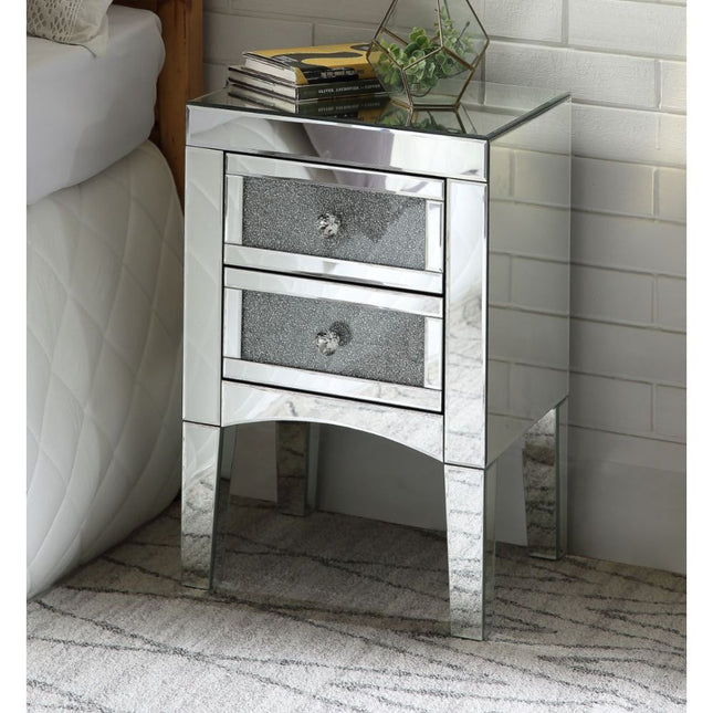 Nowles - Accent Table - Mirrored & Faux Stones - 24" - Tony's Home Furnishings