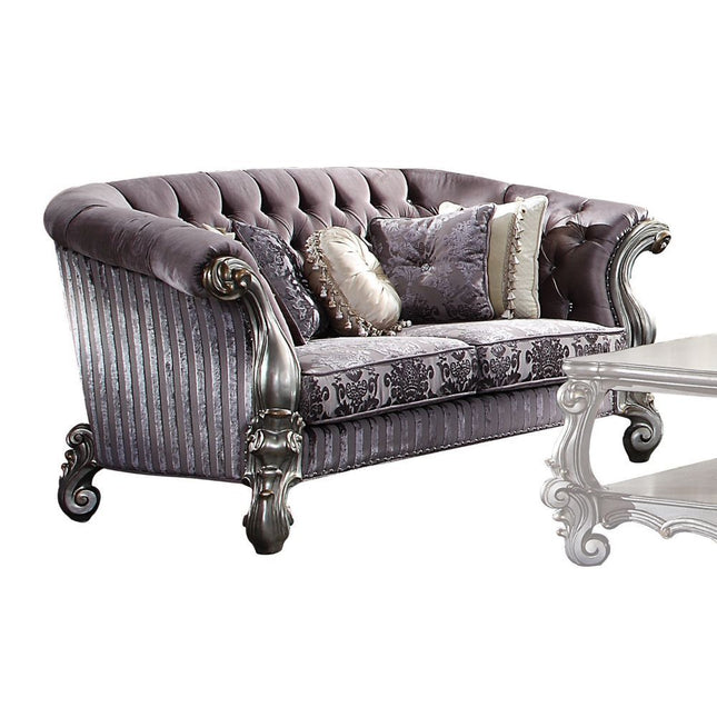 Versailles - Loveseat - Velvet & Antique Platinum - 39" - Tony's Home Furnishings