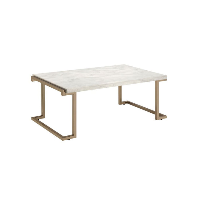 Boice II - Coffee Table - Faux Marble & Champagne - Tony's Home Furnishings