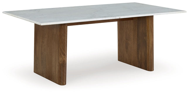 Isanti - Light Brown / White - Rectangular Cocktail Table Signature Design by Ashley® 