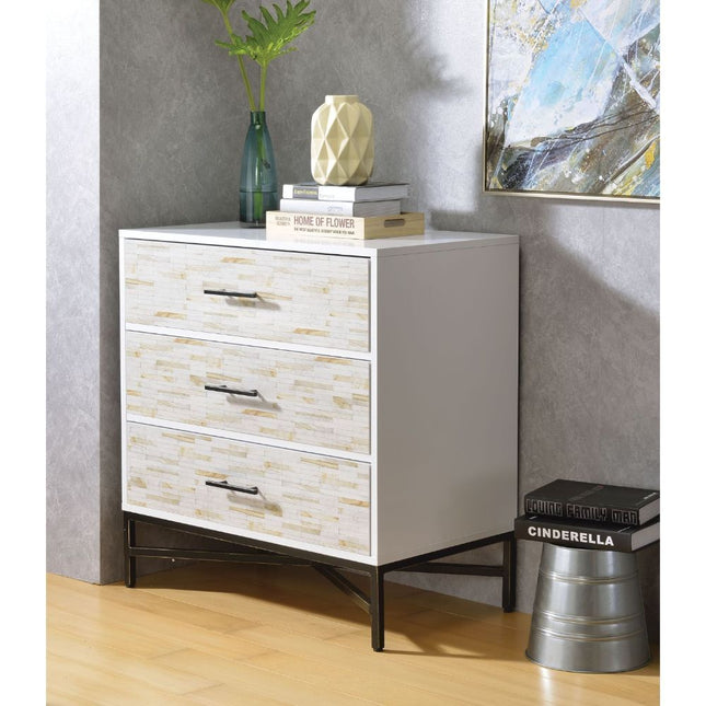 Uma - Accent Table - White & Weathered Wood Pattern - 33" - Tony's Home Furnishings