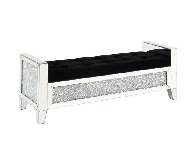 Noralie - Bench - Mirrored & Faux Diamonds - 18" - Tony's Home Furnishings