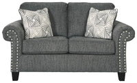 Thumbnail for Agleno - Charcoal - Loveseat Tony's Home Furnishings Furniture. Beds. Dressers. Sofas.
