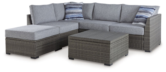 Petal Road - Gray - Loveseat Sectional, Ottoman, Table Set (Set of 4) Signature Design by Ashley® 