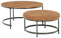 Thumbnail for Drezmoore - Light Brown / Black - Nesting Cocktail Tables (Set of 2) Tony's Home Furnishings Furniture. Beds. Dressers. Sofas.