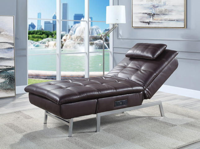 Padilla - Chaise - Brown Fabric - Tony's Home Furnishings