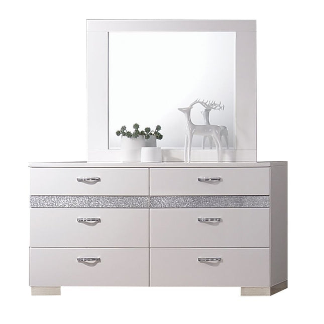 Naima II - Mirror - White High Gloss - Tony's Home Furnishings