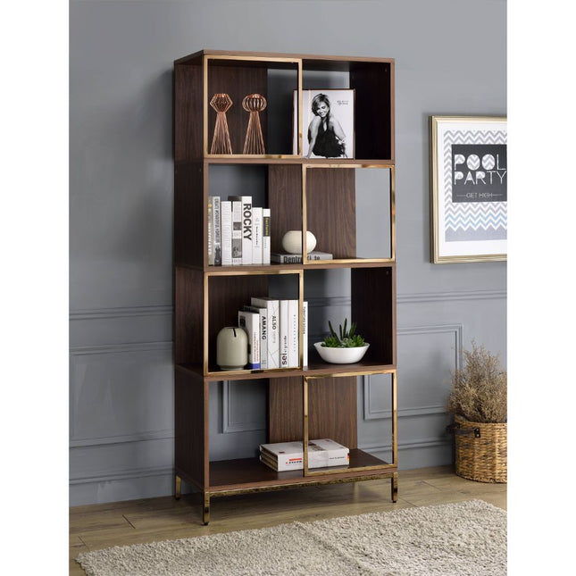 Diwan - Bookshelf - Walnut & Champagne - Tony's Home Furnishings