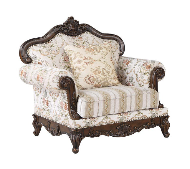 Nayla - Chair - Pattern Fabric & Walnut Finish - Tony's Home Furnishings