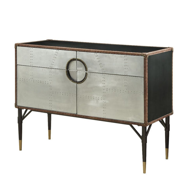 Brancaster - Accent Table - Top Grain Leather & Aluminum - Tony's Home Furnishings