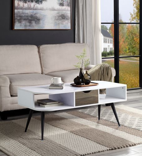 Halima - Accent Table - White & Black Finish - Tony's Home Furnishings