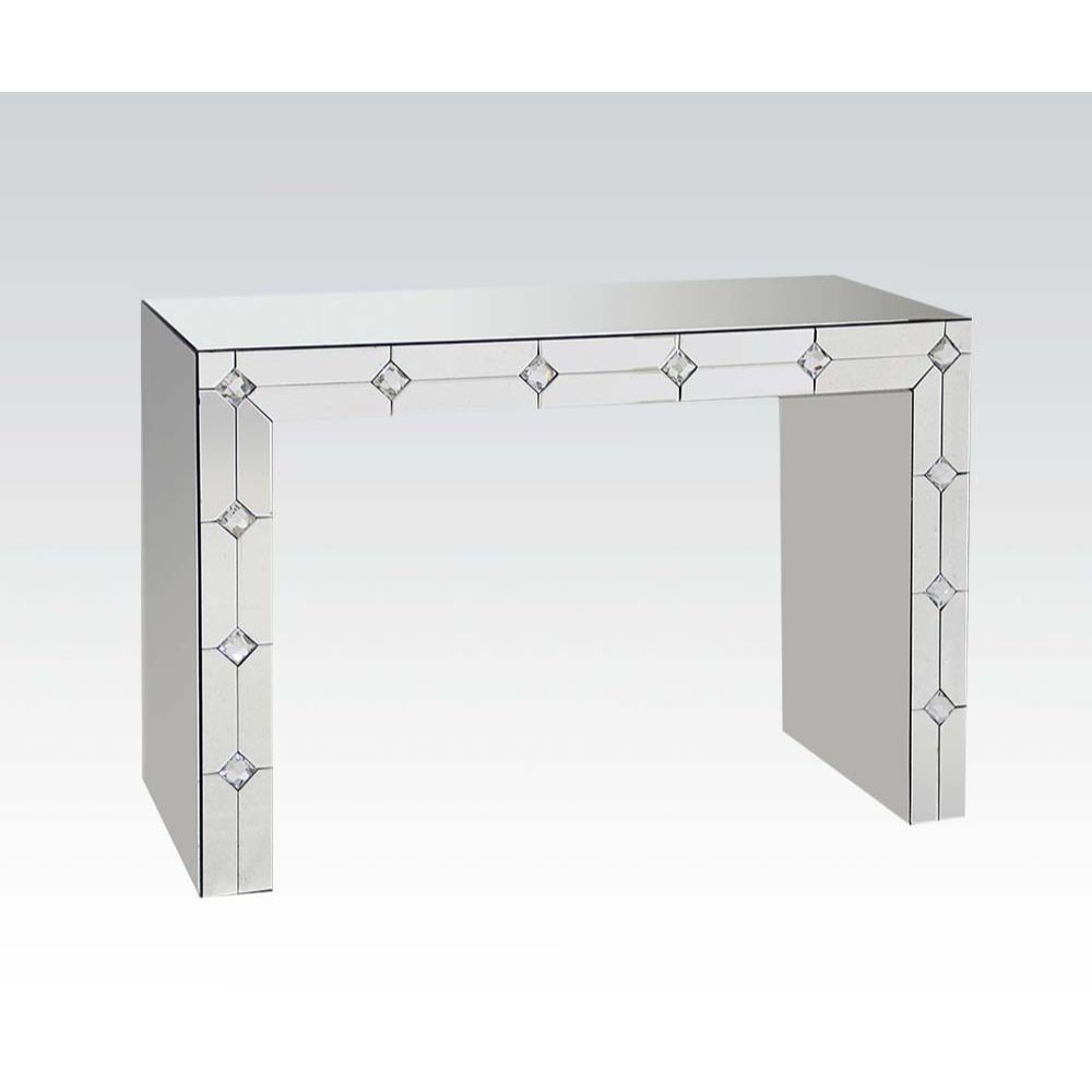 Hessa - Accent Table - Mirrored & Faux Rhinestone - Tony's Home Furnishings