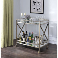 Thumbnail for Kristensen - Serving Cart - Antique Gold & Mirror - Tony's Home Furnishings