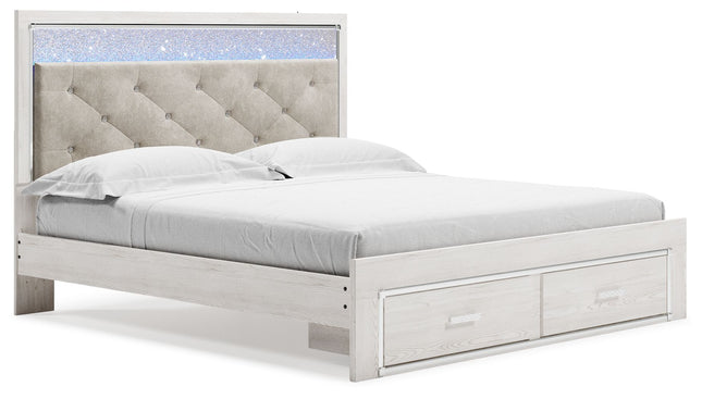 Altyra - White - King Upholstered Storage Bed Signature Design by Ashley® 