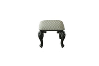 Thumbnail for House - Delphine - Stool - Two Tone Ivory Fabric & Charcoal Finish - Tony's Home Furnishings