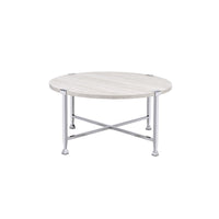 Brecon - Coffee Table - White Oak & Chrome - Tony's Home Furnishings