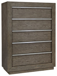 Thumbnail for Anibecca - Weathered Gray - Five Drawer Chest Tony's Home Furnishings Furniture. Beds. Dressers. Sofas.