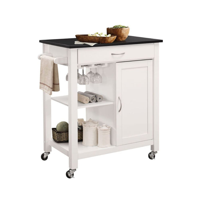 Ottawa - Kitchen Cart - Black & White - Tony's Home Furnishings