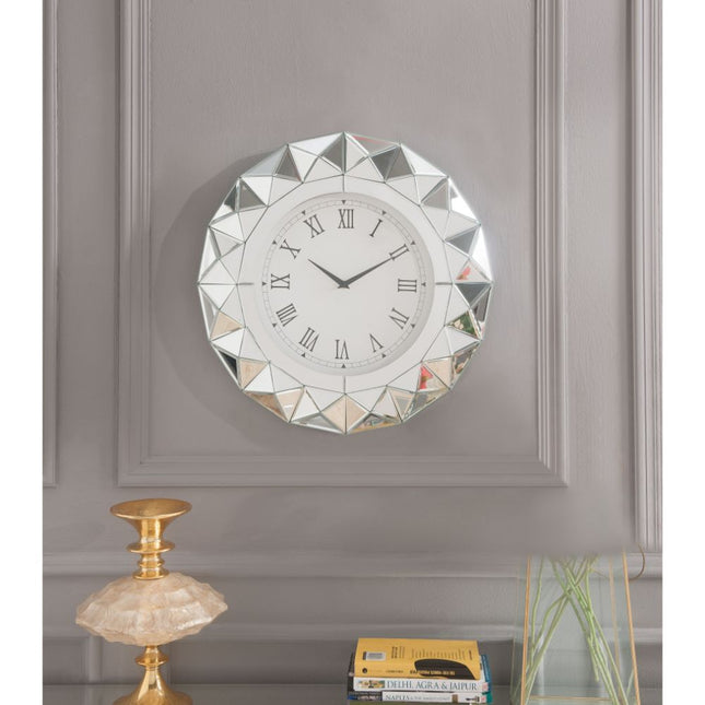 Nyoka - Wall Clock - Mirrored - Tony's Home Furnishings