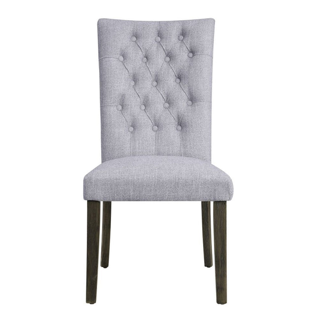 Merel - Side Chair (Set of 2) - Gray Linen & Gray Oak - Tony's Home Furnishings