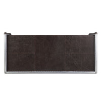 Thumbnail for Brancaster - Desk - Distress Chocolate Top Grain Leather & Aluminum - Tony's Home Furnishings
