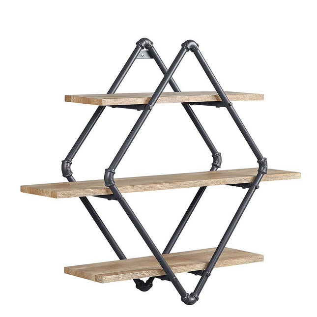 Brantley - Wall Shelf - Oak & Sandy Black Finish - 31" - Tony's Home Furnishings