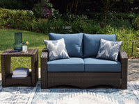 Thumbnail for Windglow - Blue / Brown - Loveseat With Cushion - Tony's Home Furnishings
