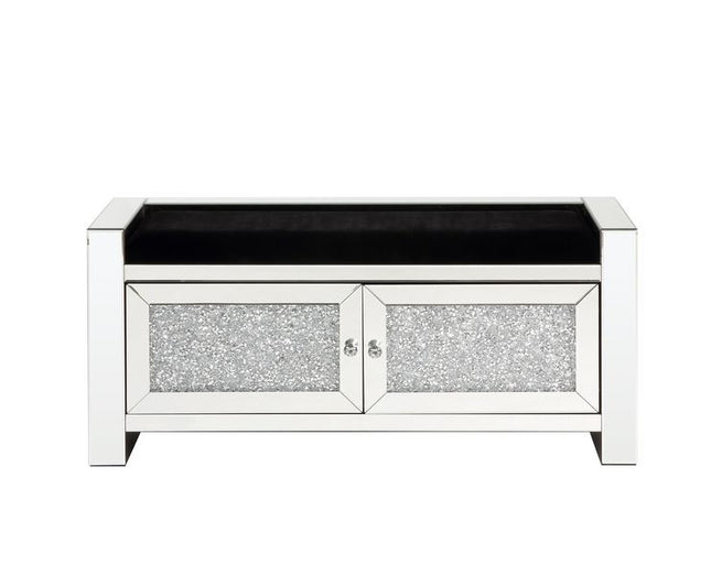 Noralie - Bench - Mirrored & Faux Diamonds - 22" - Tony's Home Furnishings