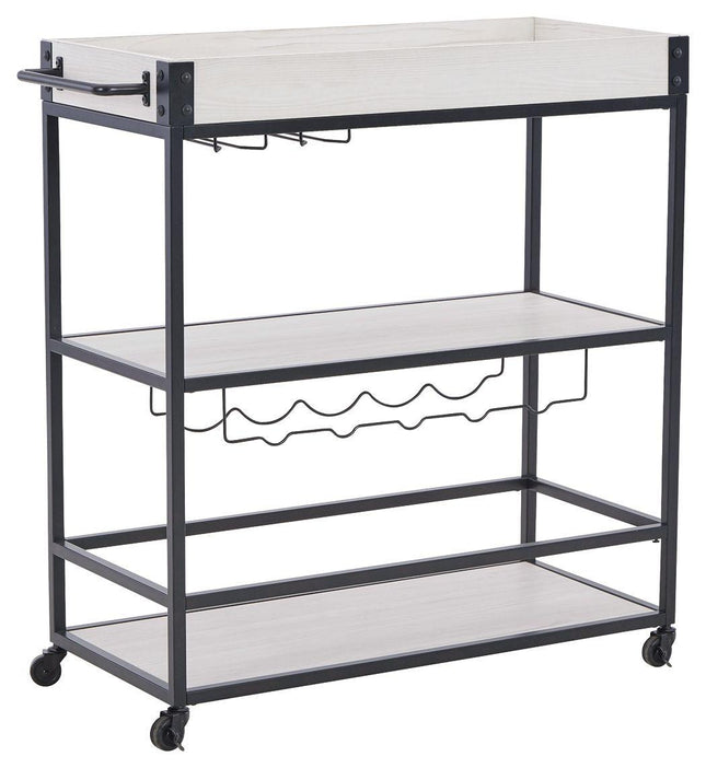 Bayflynn - White / Black - Bar Cart Signature Design by Ashley® 