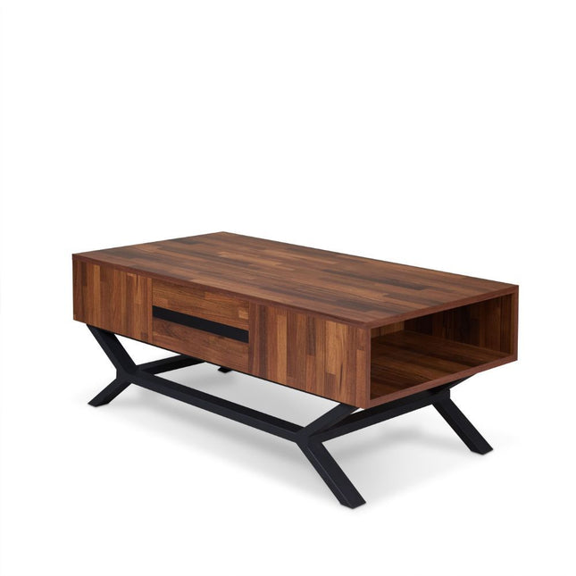 Karine - Coffee Table - Walnut & Sandy Black - Tony's Home Furnishings