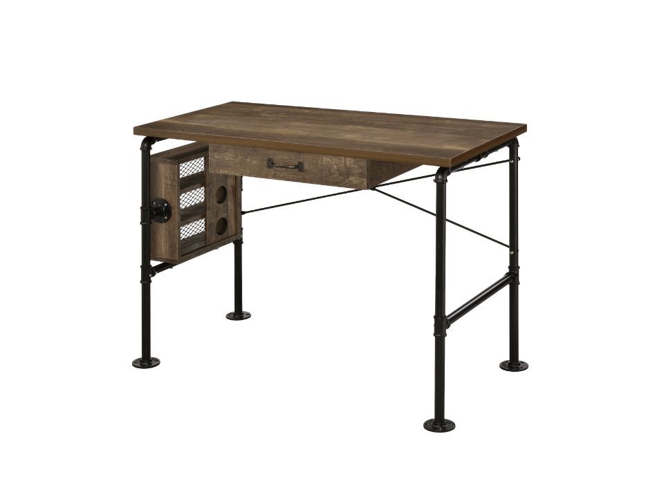 Endang - Writing Desk - Weathered Oak & Black Finish - Tony's Home Furnishings