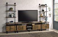 Ensata II - Side Pier - Rustic Oak & Black Finish - Tony's Home Furnishings