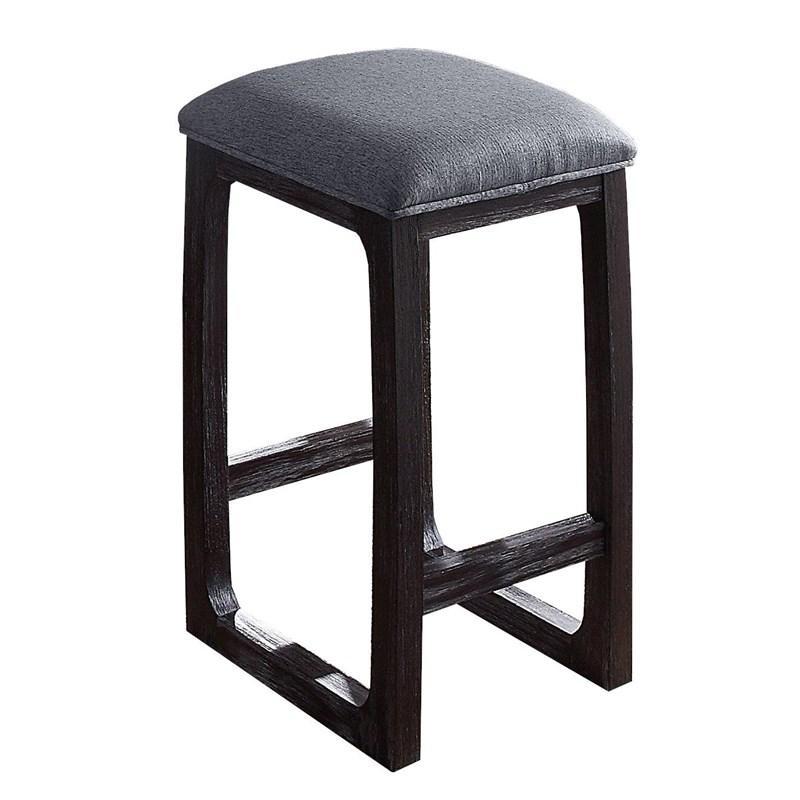 Razo - Stool - Fabric & Weathered Espresso - Tony's Home Furnishings