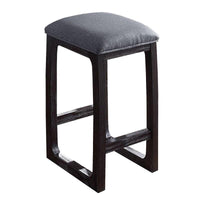 Razo - Stool - Fabric & Weathered Espresso - Tony's Home Furnishings