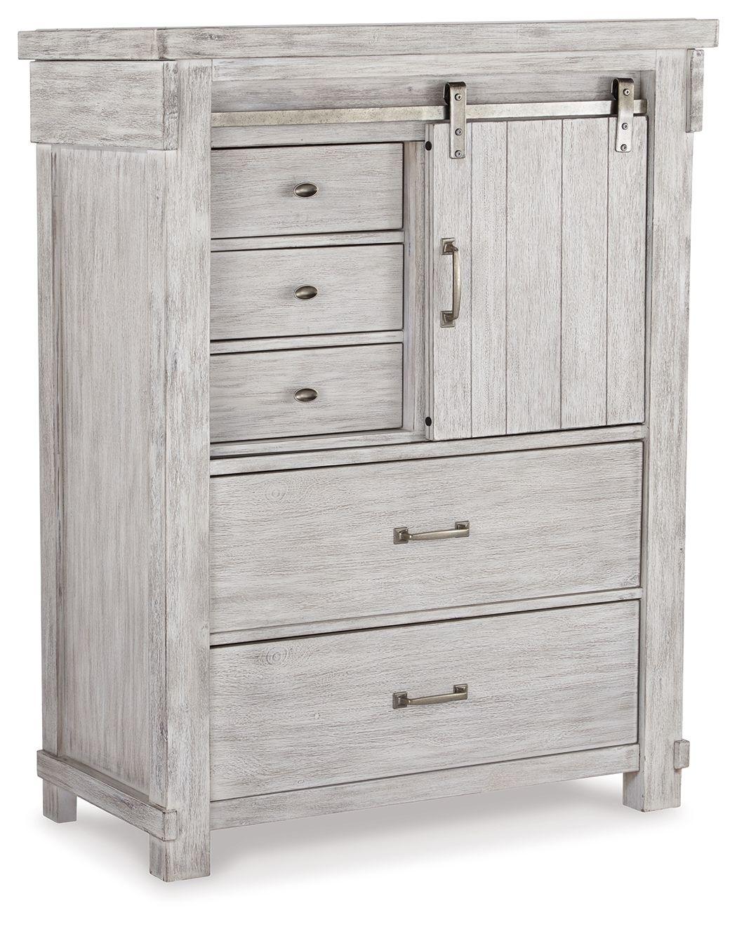Brashland - White - Five Drawer Chest - Distressed Finish Tony's Home Furnishings Furniture. Beds. Dressers. Sofas.