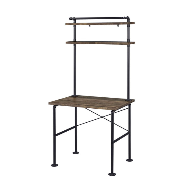 Ensata - Writing Desk - Rustic Oak & Black Finish - Tony's Home Furnishings