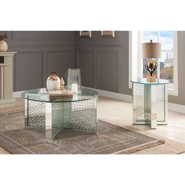 Nysa - Coffee Table - Mirrored & Faux Crystals - Glass - Tony's Home Furnishings