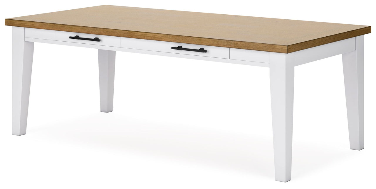 Ashbryn - White / Natural - Rectangular Dining Room Table - Tony's Home Furnishings