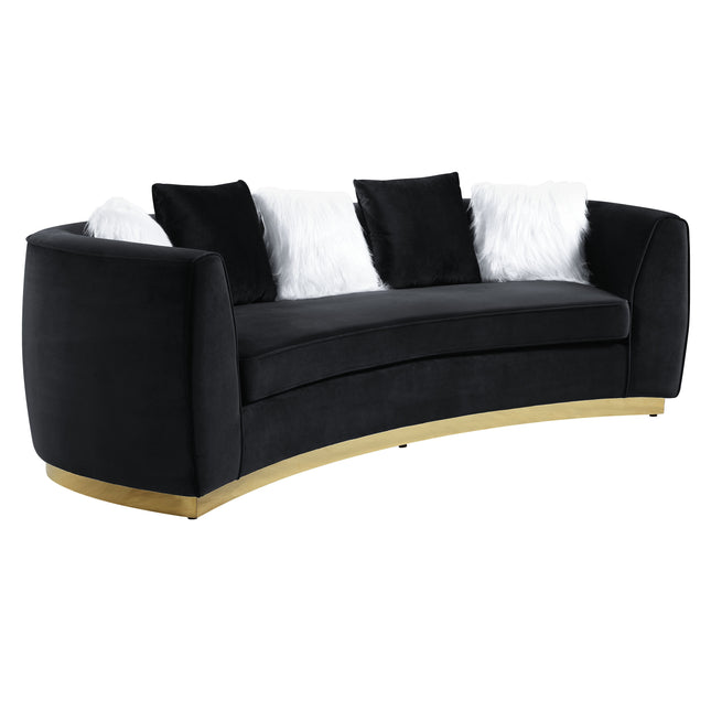 Achelle - Sofa - Black Velvet - Tony's Home Furnishings