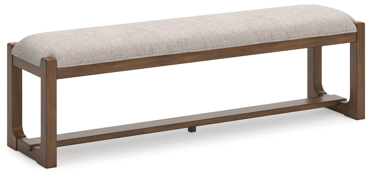 Cabalynn - Oatmeal / Light Brown - Large Uph Dining Room Bench - Tony's Home Furnishings