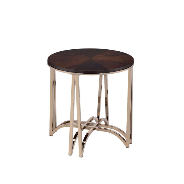 Novus - End Table - Walnut & Champagne - Tony's Home Furnishings