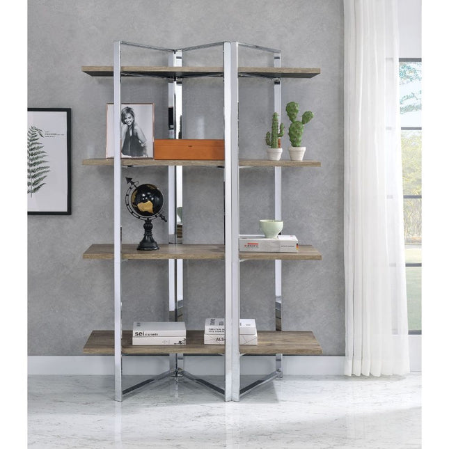 Libby - Bookshelf - Chrome - Tony's Home Furnishings