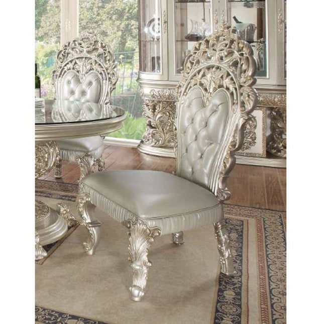 Sandoval - Side Chair (Set of 2) - Beige PU & Champagne Finish - Tony's Home Furnishings