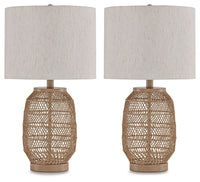 Thumbnail for Orenman - Light Brown - Rattan Table Lamp (Set of 2) Tony's Home Furnishings Furniture. Beds. Dressers. Sofas.