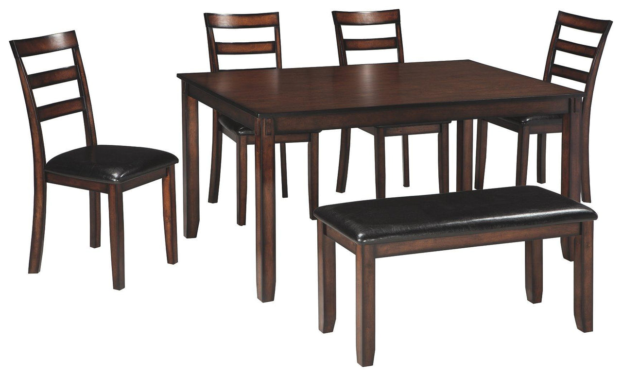 Coviar - Brown - Dining Room Table Set (Set of 6) Tony's Home Furnishings Furniture. Beds. Dressers. Sofas.